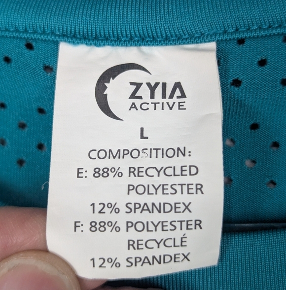 Zyia Chill Size Large Layering Long Sleeve Shirt With Mesh Holes - Picture 6 of 9